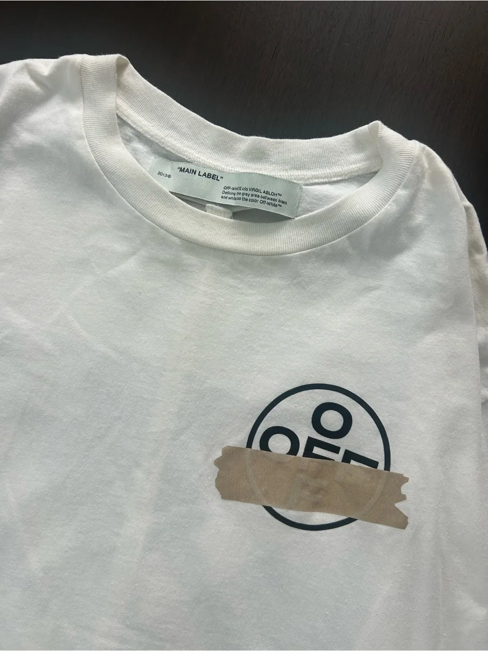 NWT Off-White Tape Arrows Graphic Logo White Cotton Crewneck Streetwear‎ Tee XL